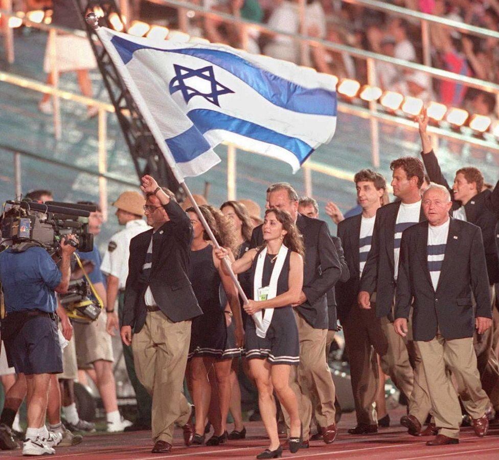 El desfile de la delegación israelí en Atlanta 1996. (AFP).