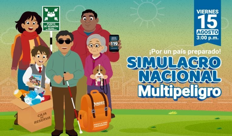 Este es el afiche oficial del Segundo Simulacro Nacional Multipeligro 2025 | Imagen: Indeci