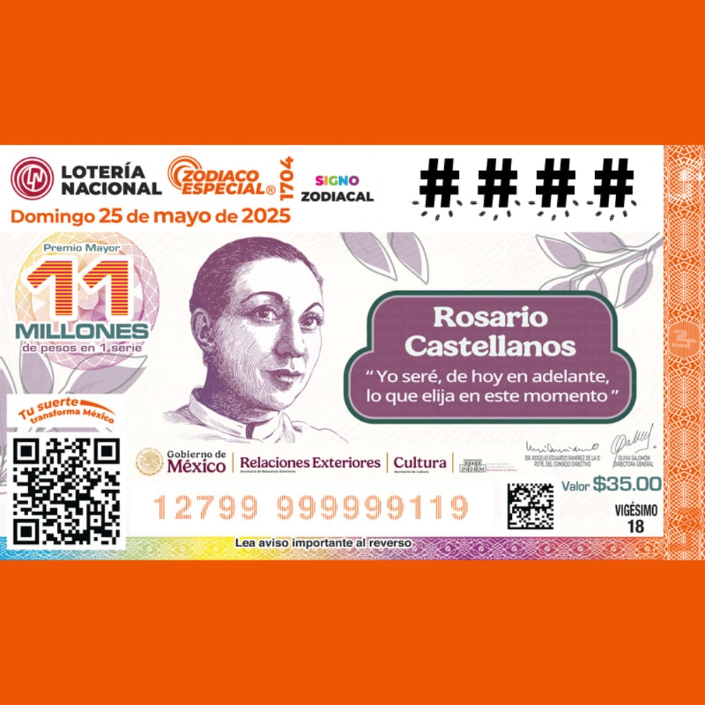 Este es el billete para el siguiente Sorteo Zodiaco Especial del domingo 25 de mayo.