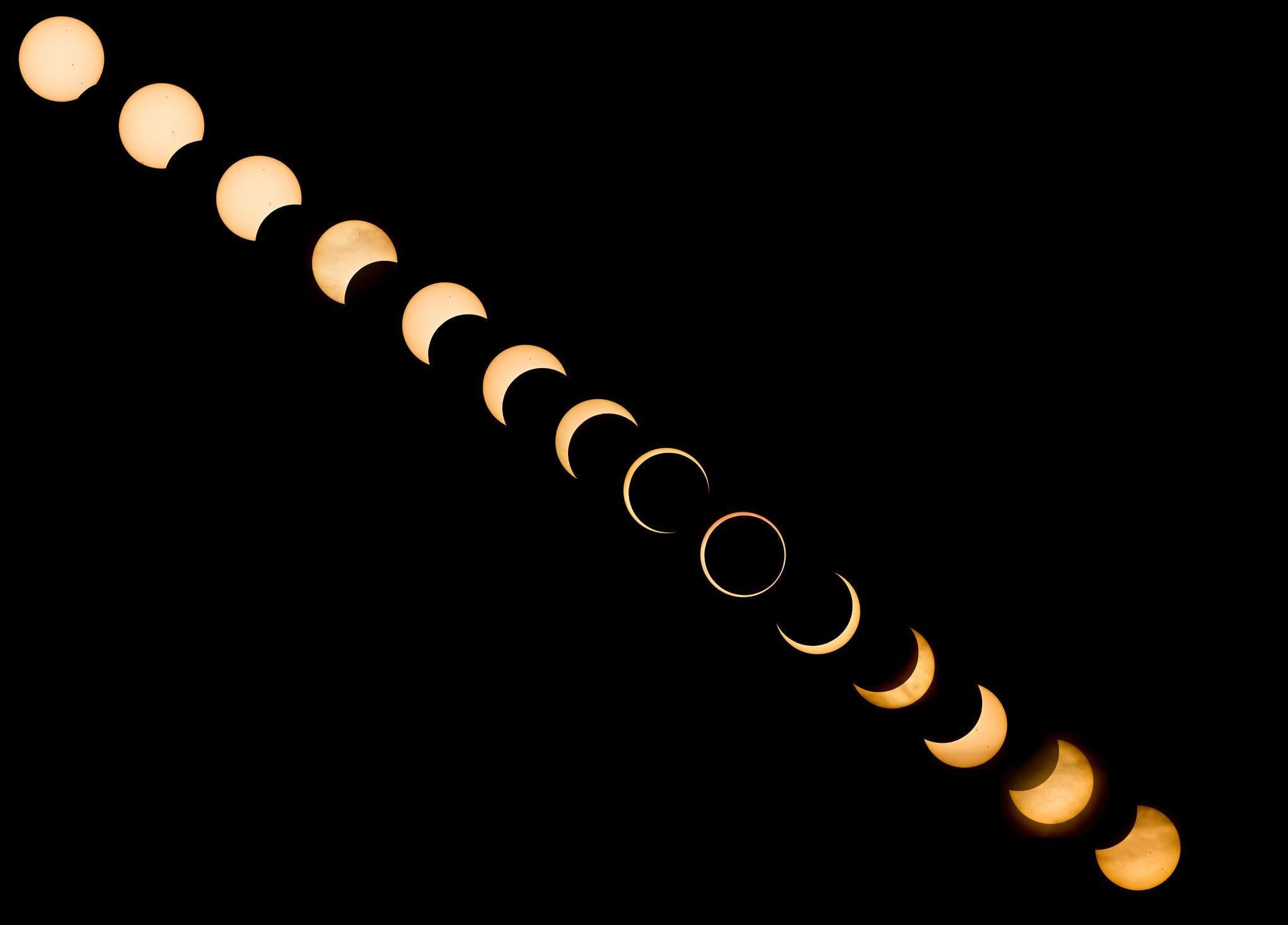 El anillo de fuego se forma en el clímax del eclipse.