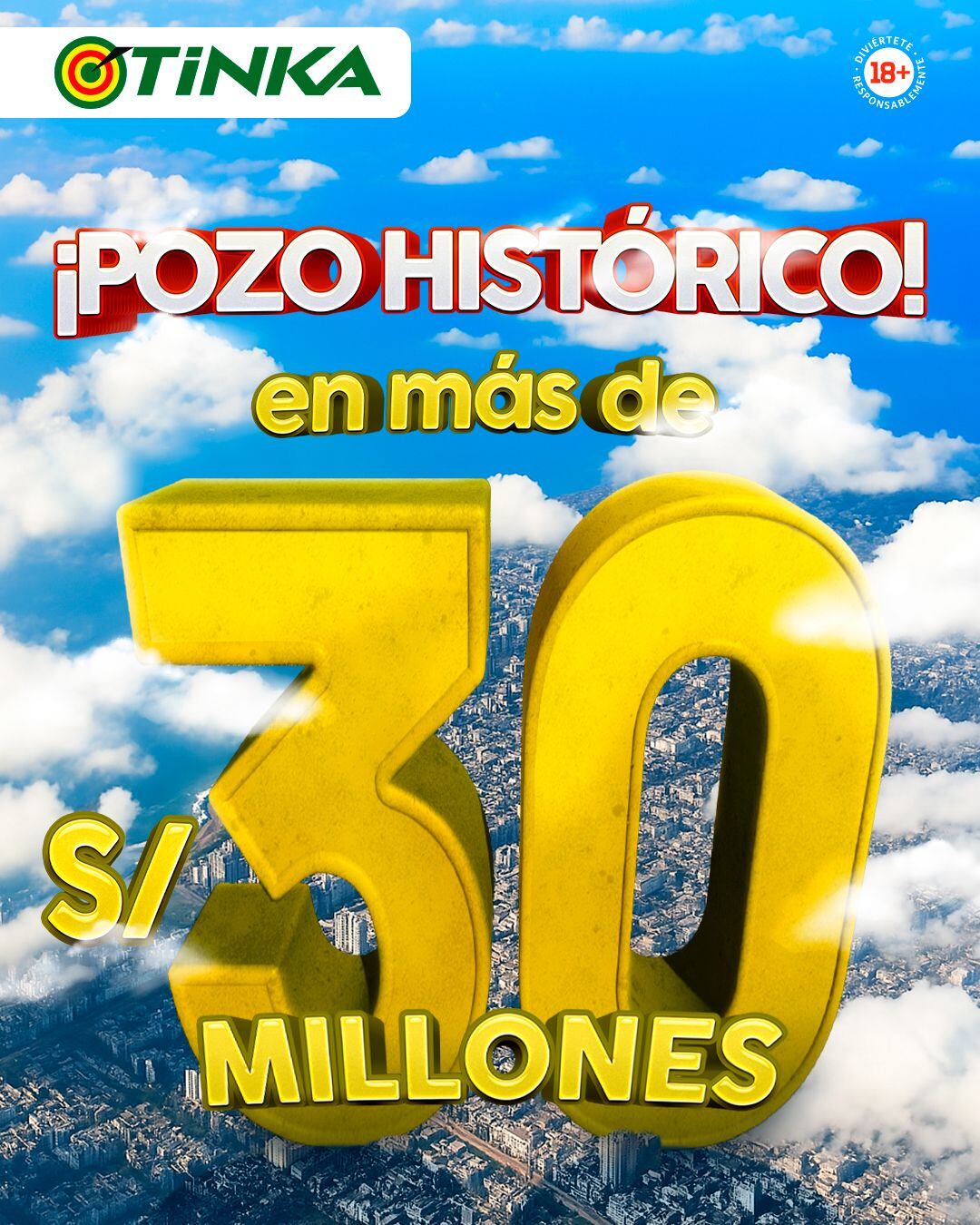 El Pozo de La Tinka tiene un pozo histórico con más de 30 millones y esta noche de miércoles ¡Tú puedes ser el próximo millonario del Perú!