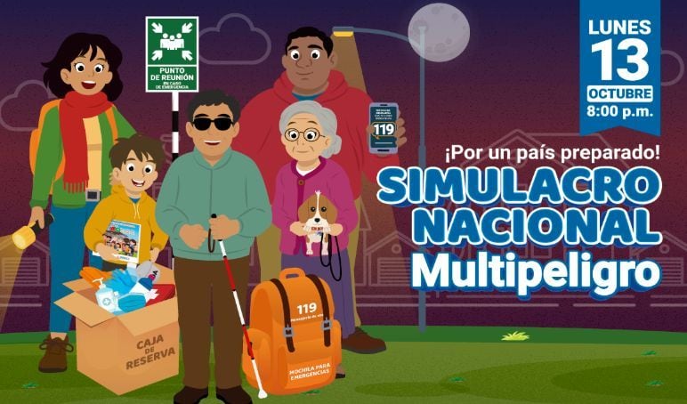 Mira el afiche oficial del Tercer Simulacro Nacional Multipeligro 2025 | Fuente: Indeci