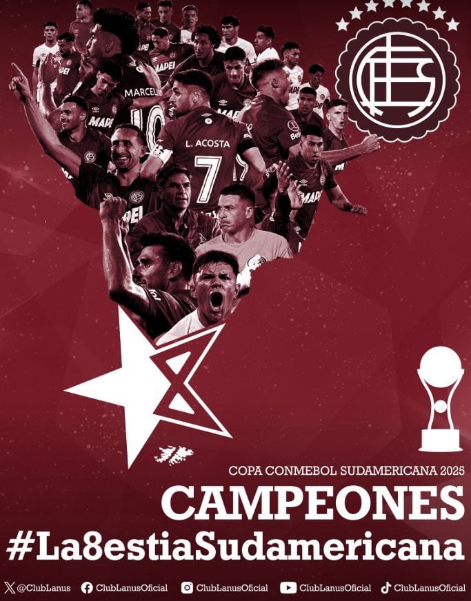 ¡Lanús campeón de la Copa Sudamericana 2025!