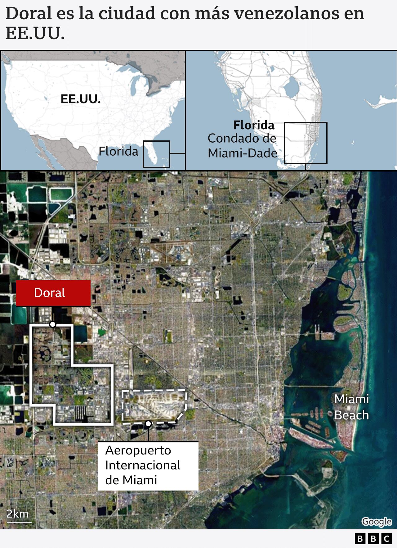 Mapa de la ciudad de Doral
