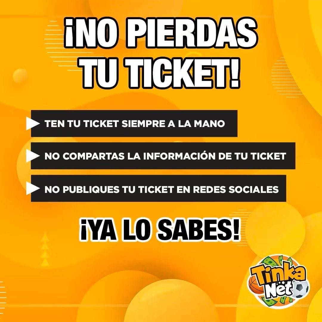 ¡Recuerda! Cuida tu billete jugado, podrías ser el próximo ganador.