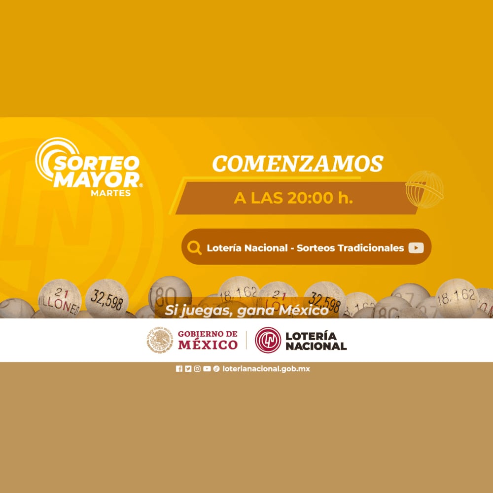 Hoy puedes ganar con la Lotería Nacional de México y el Sorteo Mayor.