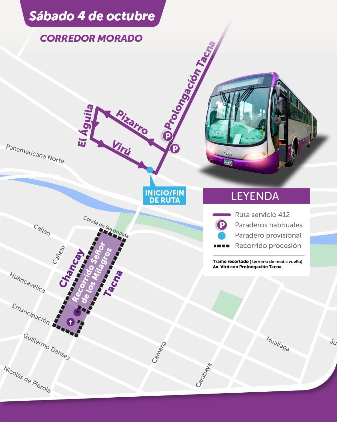 REVISA LOS CAMBIOS EN EL SERVICIO 412 DEL CORREDOR MORADO
