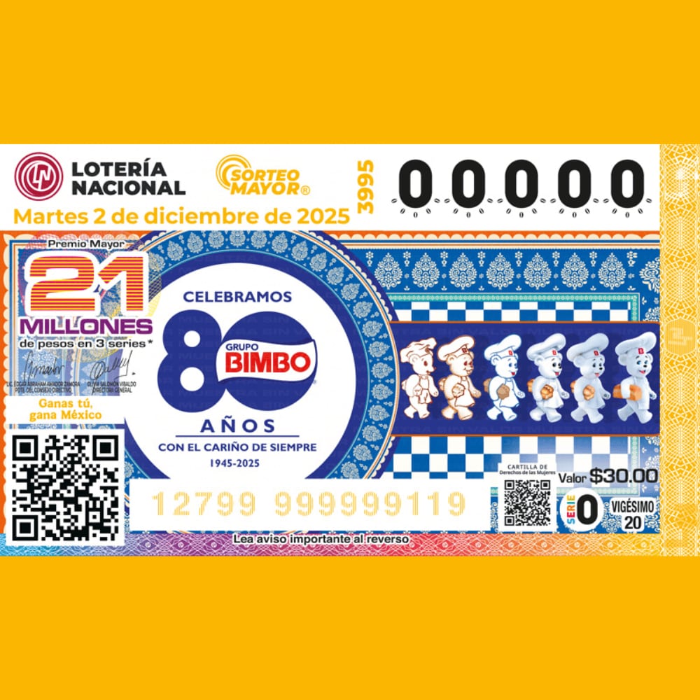 Conoce el billete para el sorteo de esta noche.