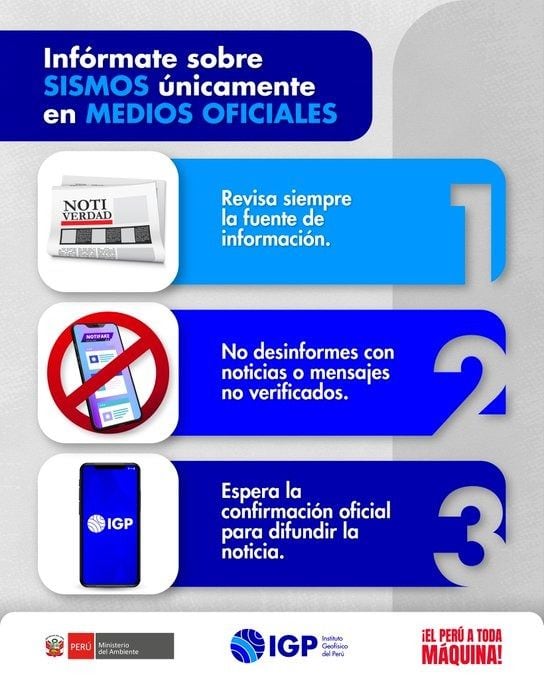 Recuerda informarte en las cuentas oficiales del Instituto Geofísico del Perú.