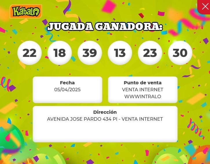 Revisa los resultados del último sorteo de La Kábala.