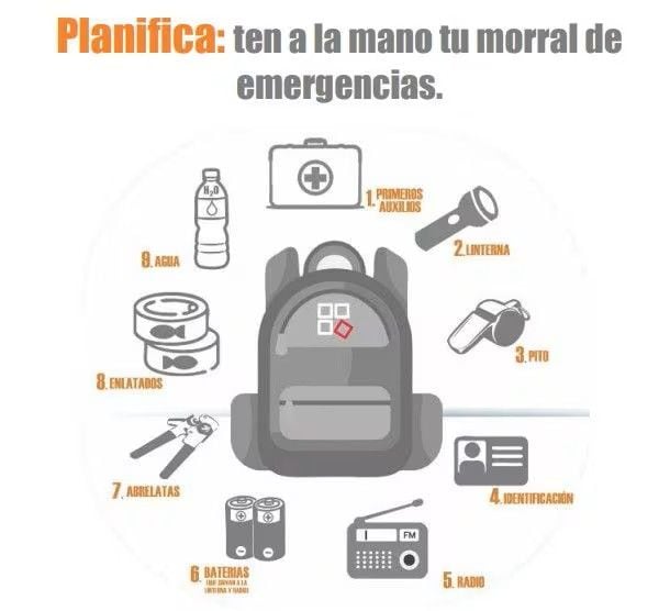 El Funvisis te recuerda siempre tener un morral de emergencia.