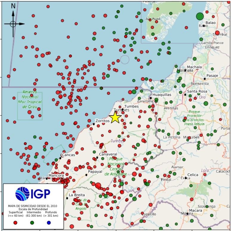 Sismos reportados durante la madrugada del martes 4 de noviembre.