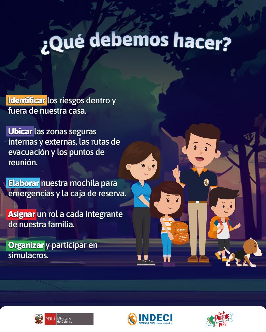 INDECI recomienda qué debes hacer para estar preparado en caso de sismo.