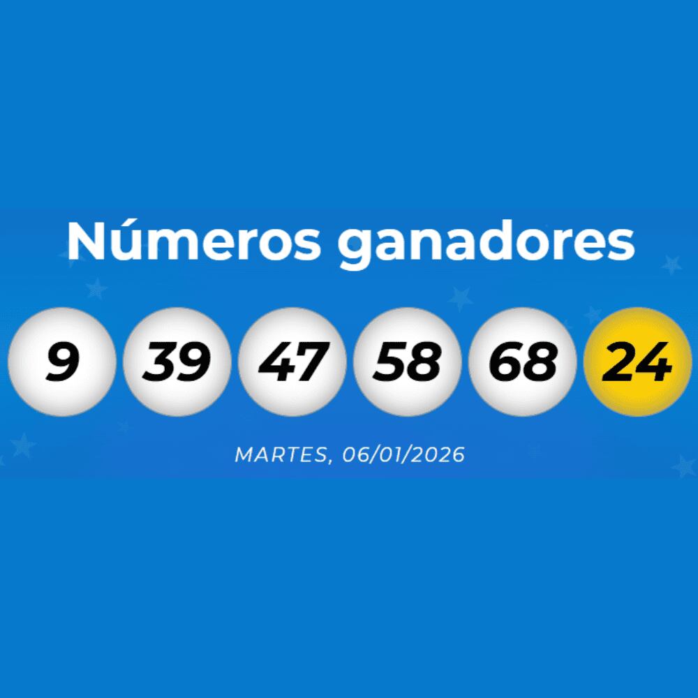 Números ganadores del último sorteo de Mega Millions.