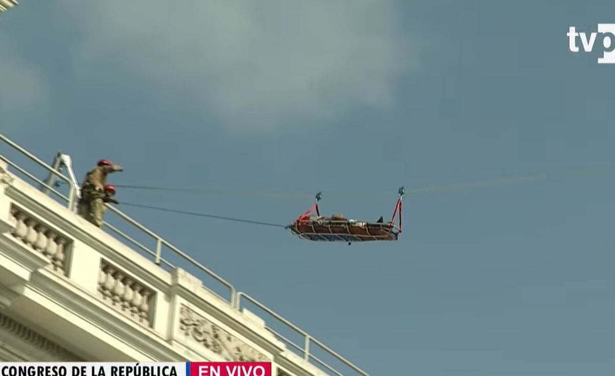 Así se realizó el simulacro en el Congreso de la República | Foto: Captura de video TV Perú