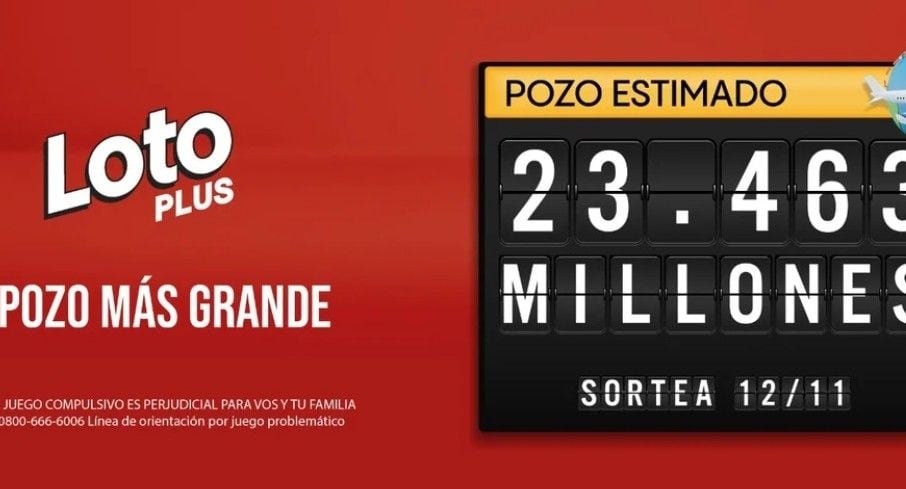 Este miércoles 12 de noviembre, el Loto Plus promete una noche de grandes expectativas al poner en juego un monto histórico de $23.463 millones , lo que lo posiciona como uno de los eventos más importantes del año en materia de juegos de azar.