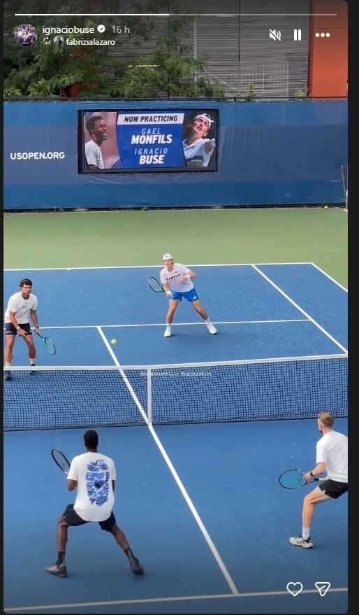 Así entrenó Buse junto a Monfils.