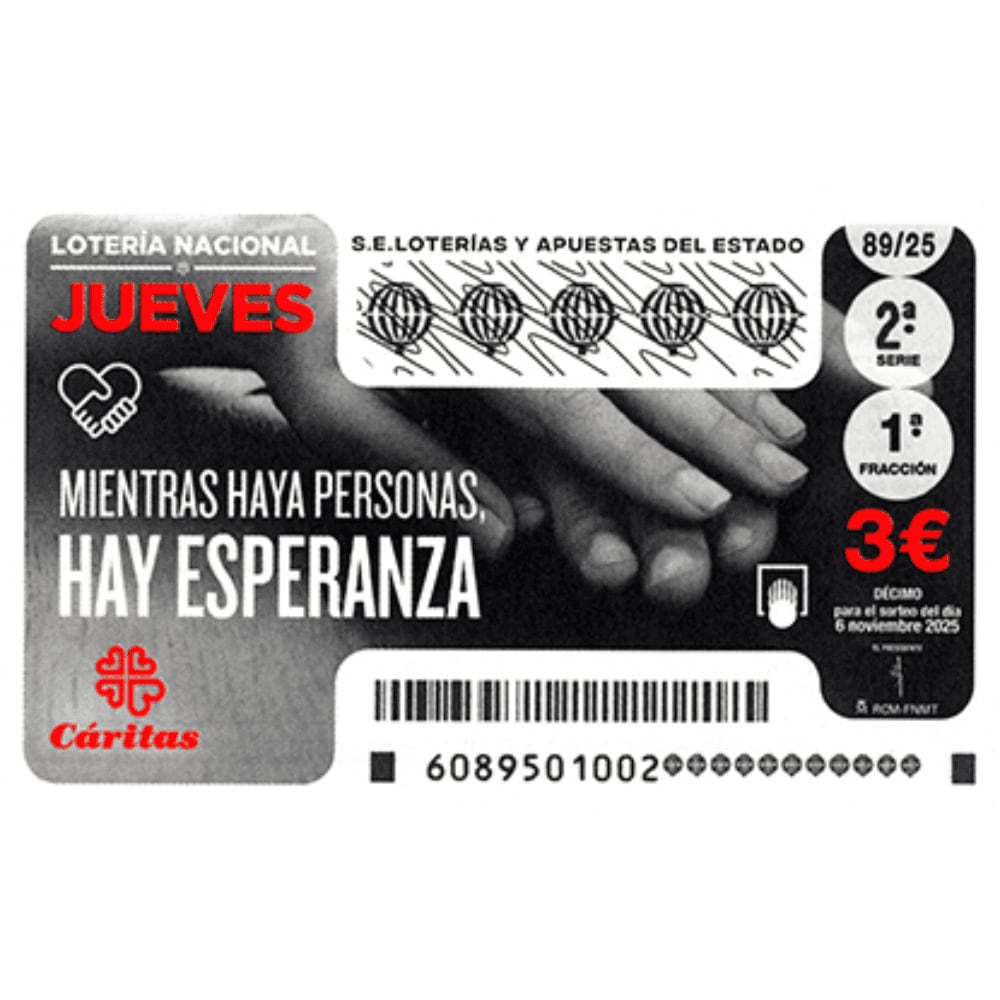 Este es el billete de la Lotería Nacional que jugará esta noche de jueves.