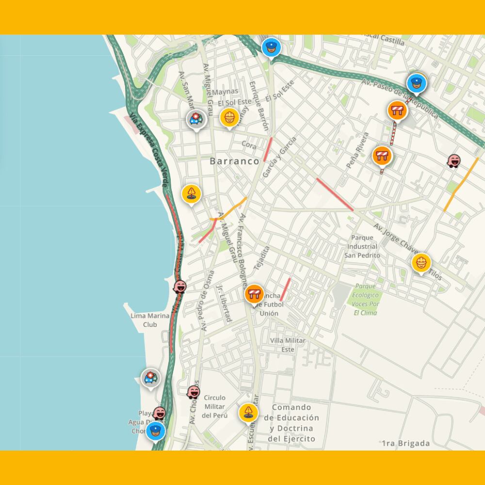 En la Costa Verde se reporta intenso tráfico en el tramo del distrito de Barranco. Desde las playa Los Pavos y el Lima Marina Club.