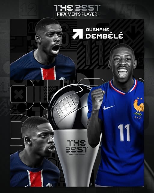 Ousmane Dembélé cierra una temporada de ensueño al recibir el The Best FIFA 2025 a mejor jugador masculino del año meses después de obtener el Balón de Oro. | Crédito: FIFA World Cup / Facebook