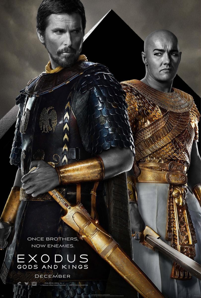 Los actores Christian Bale y Joel Edgerton son las figuras principales del póster de la película "Exodus: Gods and Kings" del director Ridley Scott (Foto: 20th Century Fox)