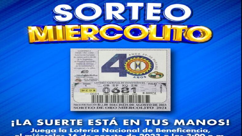 Resultado | Lotería Nacional de Panamá de Beneficencia del 16 de agosto: letras y números