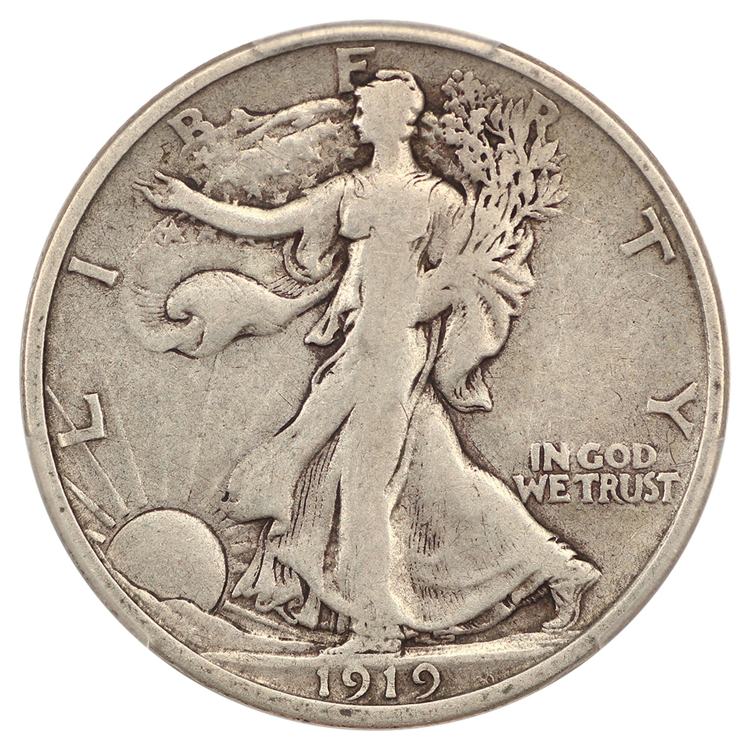 Anverso de la moneda Walking Liberty (Foto: PSG)