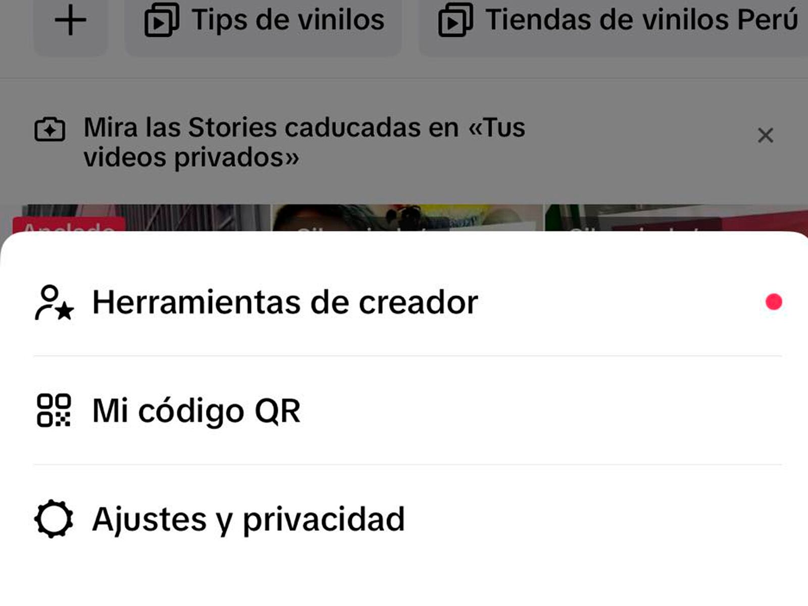 TIKTOK | Para acceder a estas estadísticas, deberás ir a "Herramientas de creador". (Foto. MAG - Rommel Yupanqui)