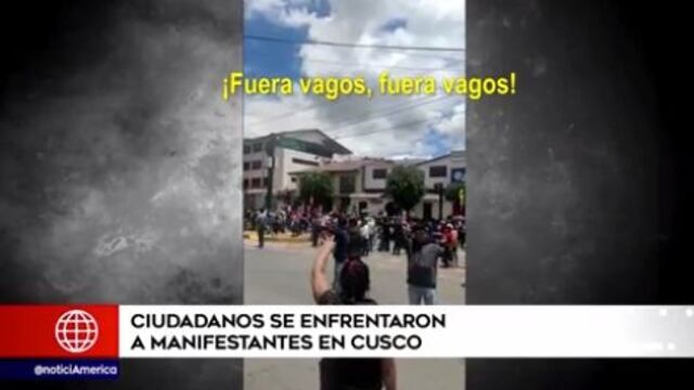 Cusco: decenas de ciudadanos se enfrentan a manifestantes | VIDEO