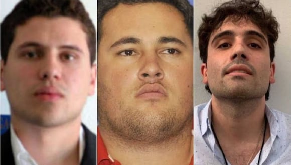 Jesús Alfredo, Iván y Ovidio Guzmán, hijos del narcotraficante mexicano El Chapo Guzmán y acusados por Estados Unidos de traficar Fentanilo.