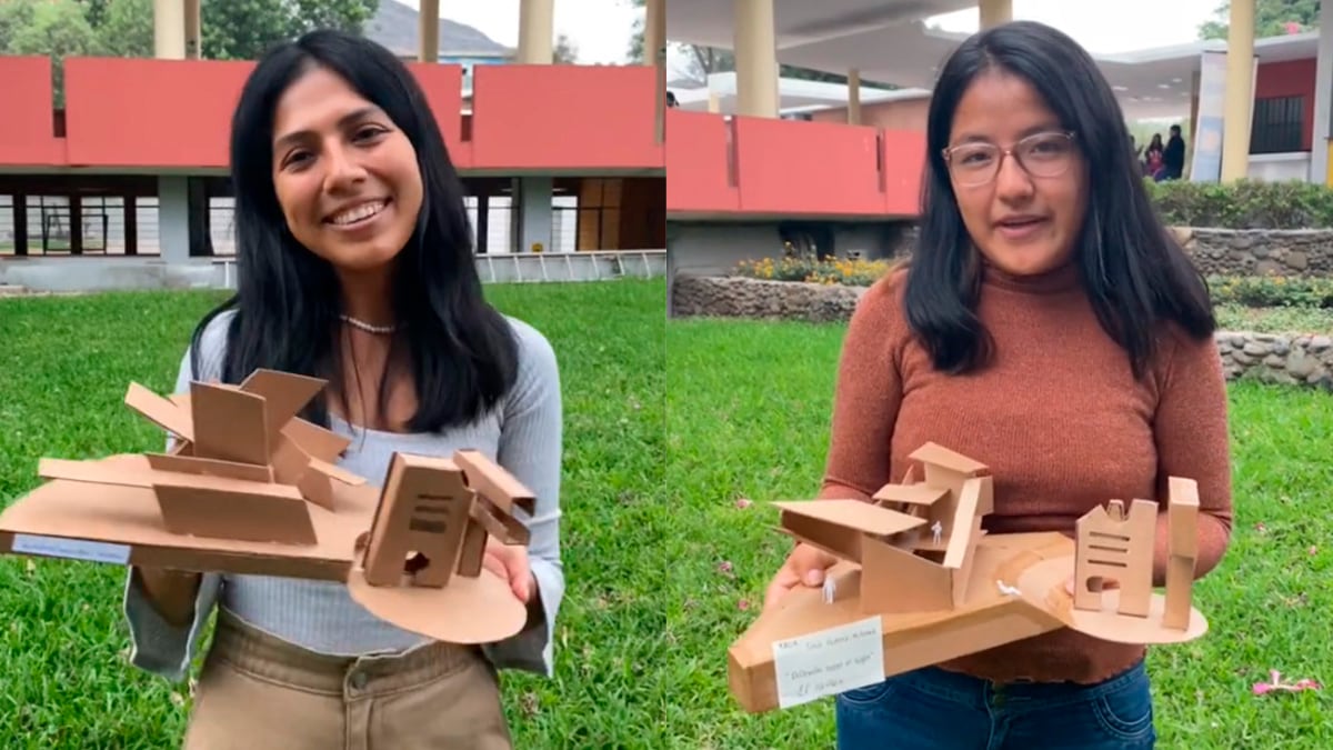 TikTok Viral | La sorprendente maqueta que hicieron unos jóvenes de arquitectura de la UNI con tan solo cuatro soles | Composición: @dariann_m / TikTok