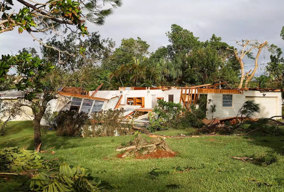 La casa de Jayne Huston perdió el techo tras el paso del huracán Milton. (Crystal Vander Weit)