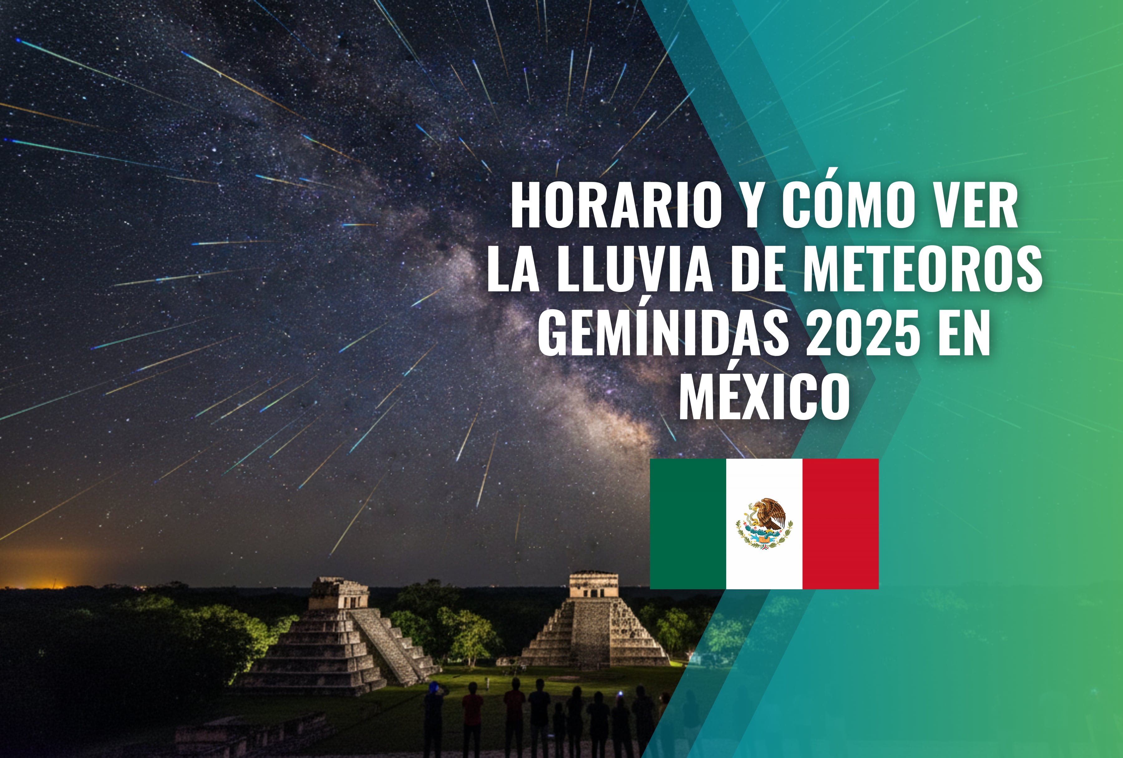 El cielo se ilumina con la lluvia de meteoros Gemínidas 2025. Descubre cómo verla EN VIVO ONLINE desde México y disfruta del espectáculo astronómico del año. | Crédito: Imagen creada por El Comercio MAG usando la IA de Gemini / Composición Mag