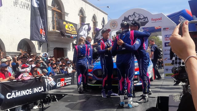 La celebración de Nicolás Fuchs tras ganar Caminos del Inca | Foto: Christian Cruz Valdivia
