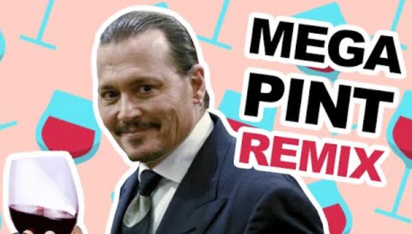 En un video presentado por la defensa de Amber Heard, ella presencia una rabieta de su exesposo cuando estaban en la cocina. En el juicio, el abogado Benjamin Rottenborn pregunta a Johnny Deep si había consumido una “mega pinta de vino” ese día. El actor responde con una sonrisa aclarando que “sí, me serví una copa grande de vino, lo creí necesario”. A partir de ello, surgen una infinidad de memes en las redes sociales, como este de la imagen.