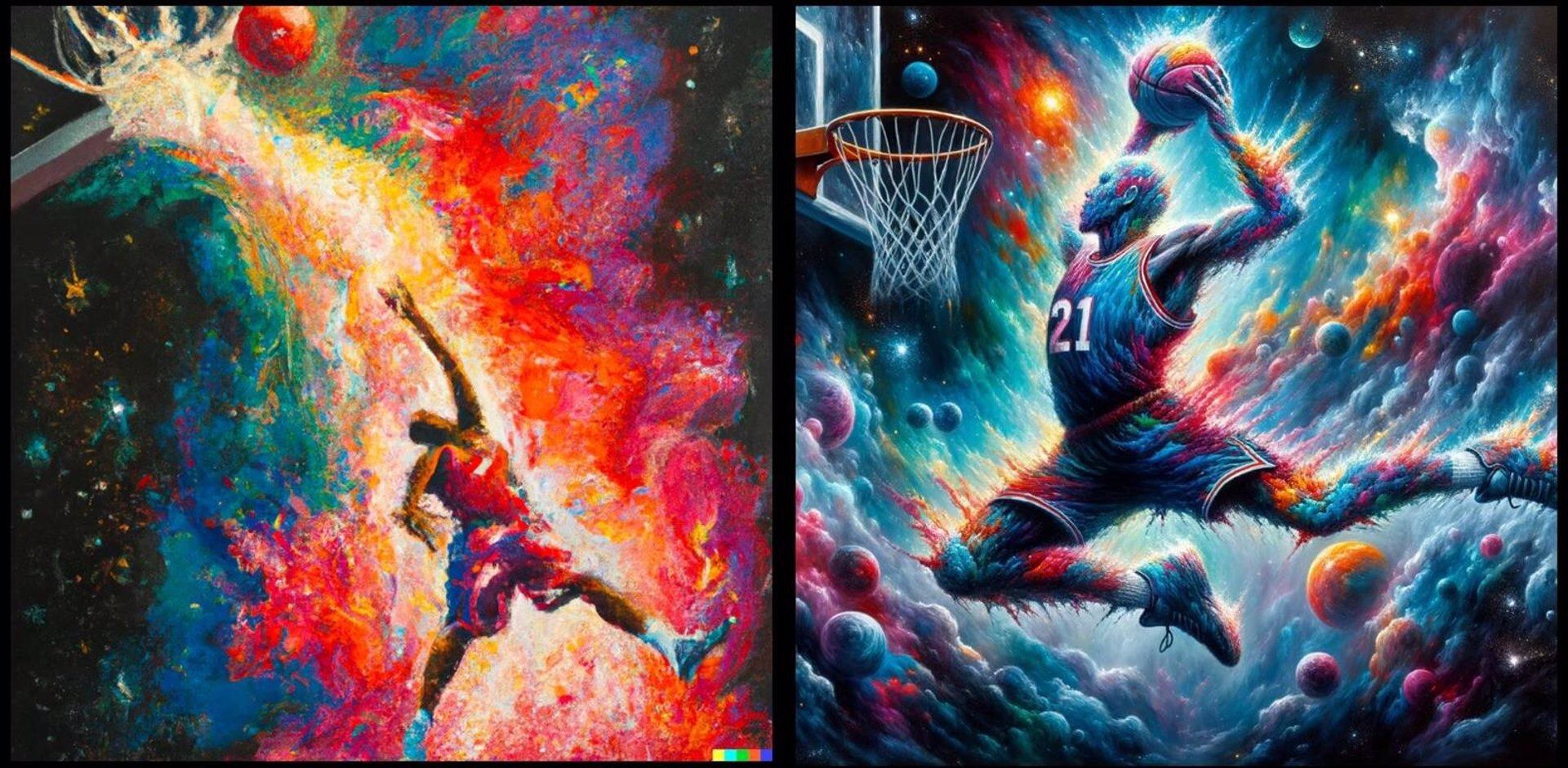 Ejemplo de imagen generada por DALL-E 2 y DALL-E 3, respectivamente.