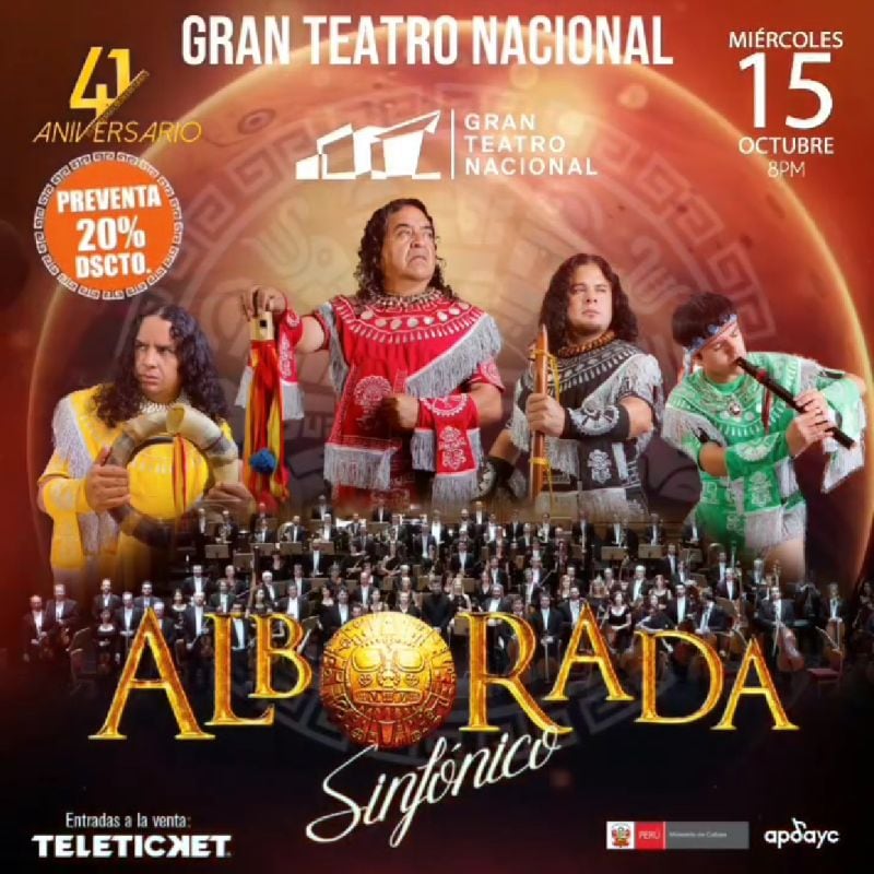 Alborada celebra sus 41 años con concierto sinfónico en el Gran Teatro Nacional. (Foto: Instagram)