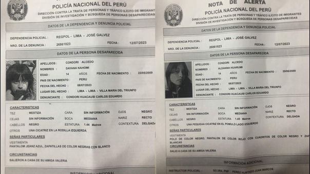 Las menores se reportaron avisaron a su padre que permanecerían en casa de una amiga hasta el 9 del presente mes, pero jamás regresaron. (Imagen: Rotafono)