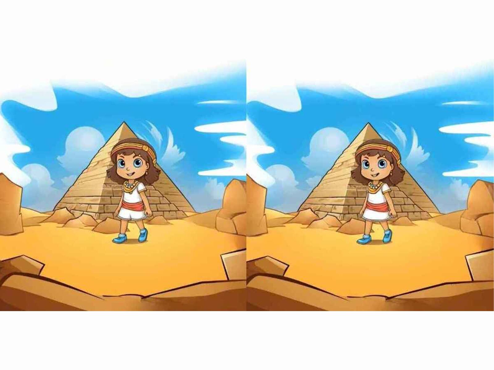 RETO VISUAL | Observa con atención las dos imágenes que se presentan, donde una niña posa sonriente junto a una imponente pirámide. A simple vista, las imágenes parecen idénticas, pero hay 3 sutiles diferencias que solo los observadores más perspicaces logran identificar. | YouTube