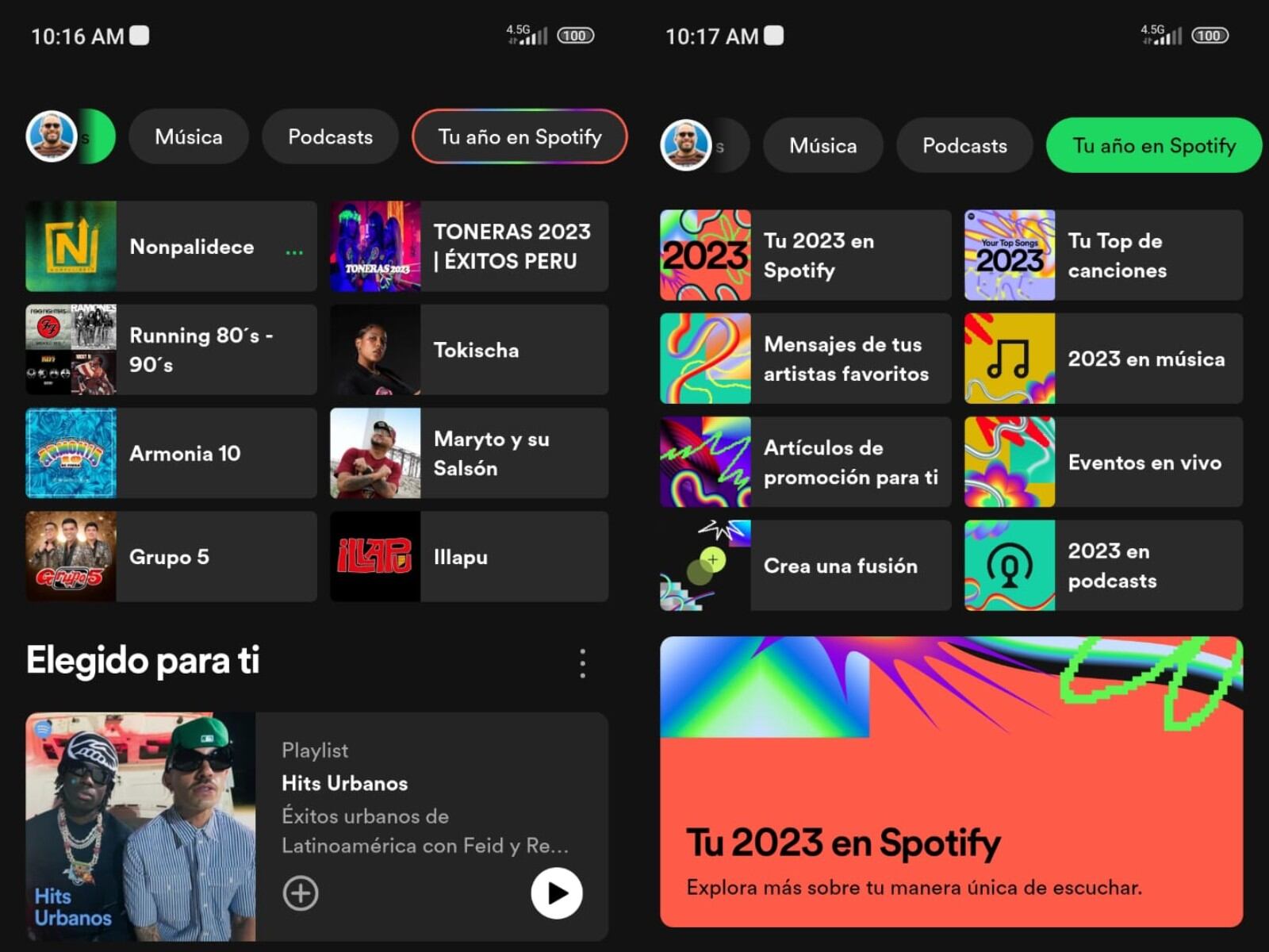 Así es Spotify Wrapped 2023. (Foto: Spotify)
