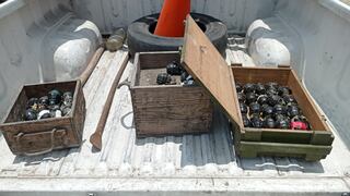 Ate: Policía encuentra 44 granadas de guerra dentro de una caja de madera | VIDEOS 