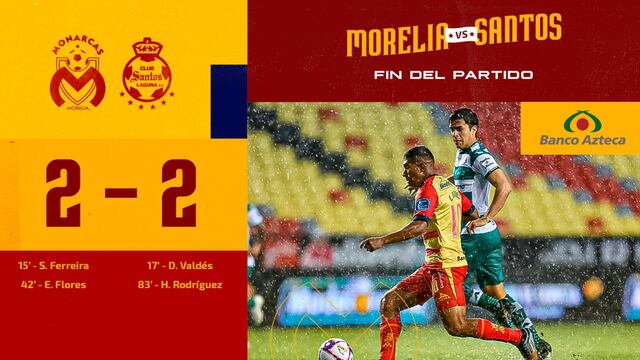 Con golazo de Edison Flores, Morelia igualó 2-2 frente a Santos Laguna por la décimo quinta jornada del Apertura 2019 de la Liga MX