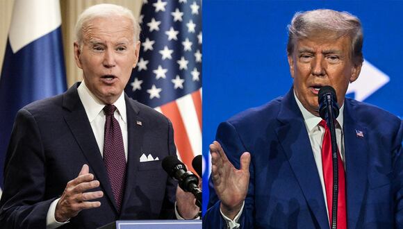 El presidente de los EE. UU., Joe Biden y el expresidente de los Estados Unidos y aspirante a la presidencia de 2024, Donald Trump. (Foto: AFP)