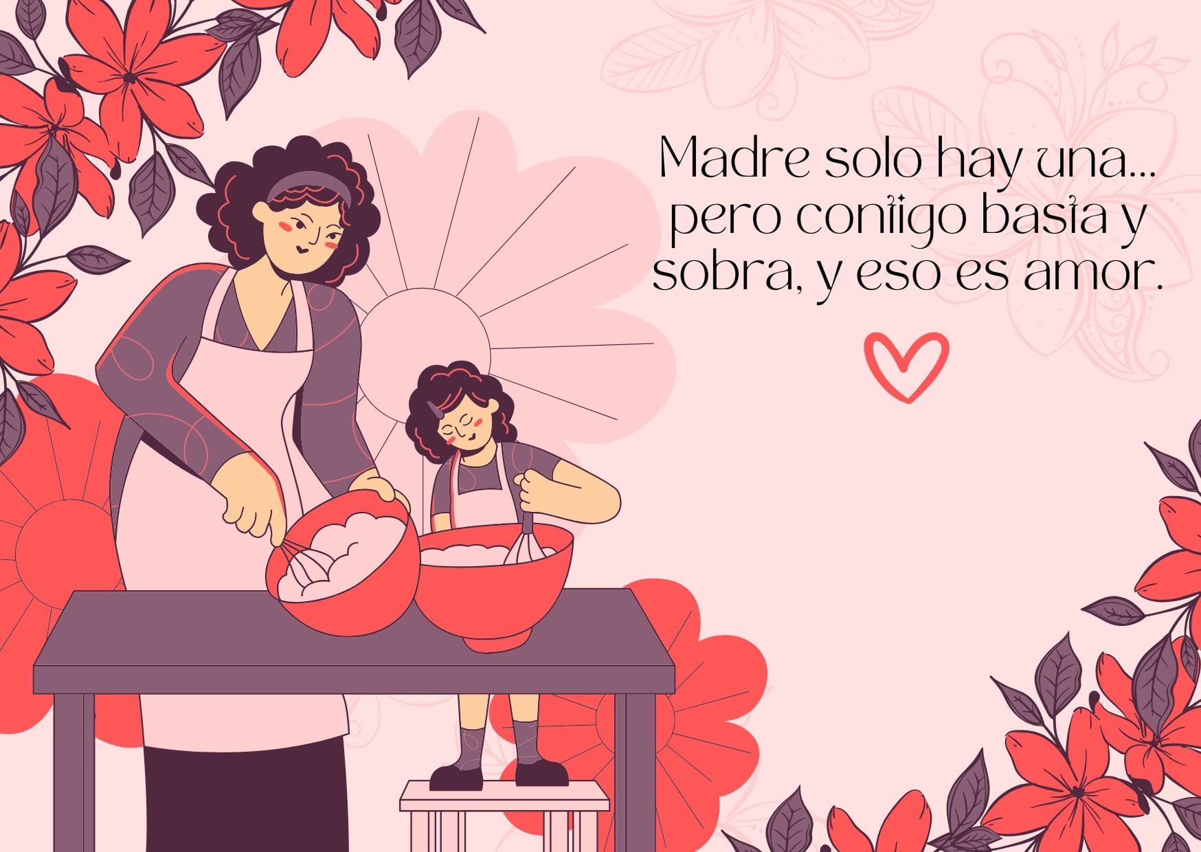 Frases divertidas para celebrar a mamá con amor y mucho humor. ¡Comparte, ríe y hazla sonreír este Día de la Madre! (Diseño: Canva)