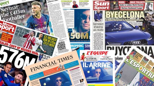 Neymar: así informaron los medios europeos sobre la salida del astro brasileño al PSG