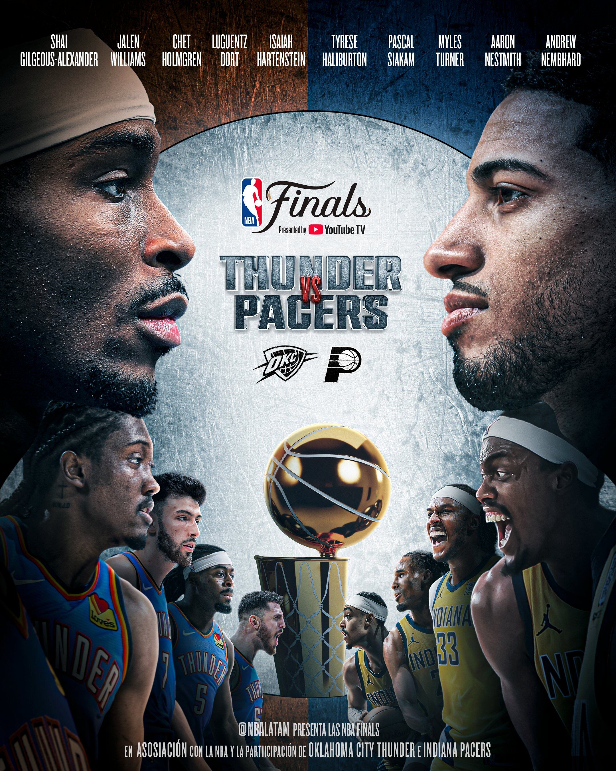 Llegó la hora: ¡Bienvenidos a las Finales de la NBA 2025 entre Oklahoma City Thunder e Indiana Pacers! El Juego 1 se llevará a cabo este jueves 5 de junio a las 8:30pm/ET en ABC. | Crédito: @NBALatam / X