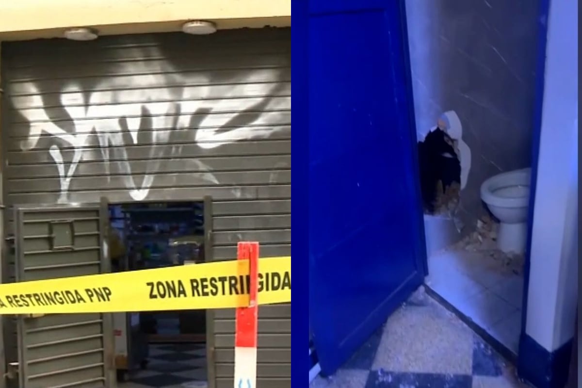 El acceso se realizó desde el baño de una tienda aledaña, aprovechando la oscuridad y el silencio de la madrugada. Foto: América Noticias