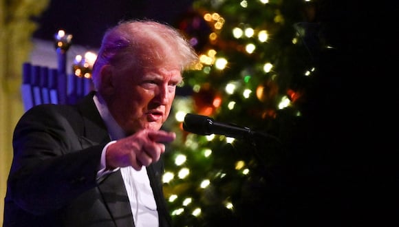 El ex presidente de Estados Unidos y aspirante a la presidencia Donald Trump habla en la 111ª gala anual del New York Young Republican Club en Nueva York el 9 de diciembre de 2023. (Foto de ANGELA WEISS / AFP)