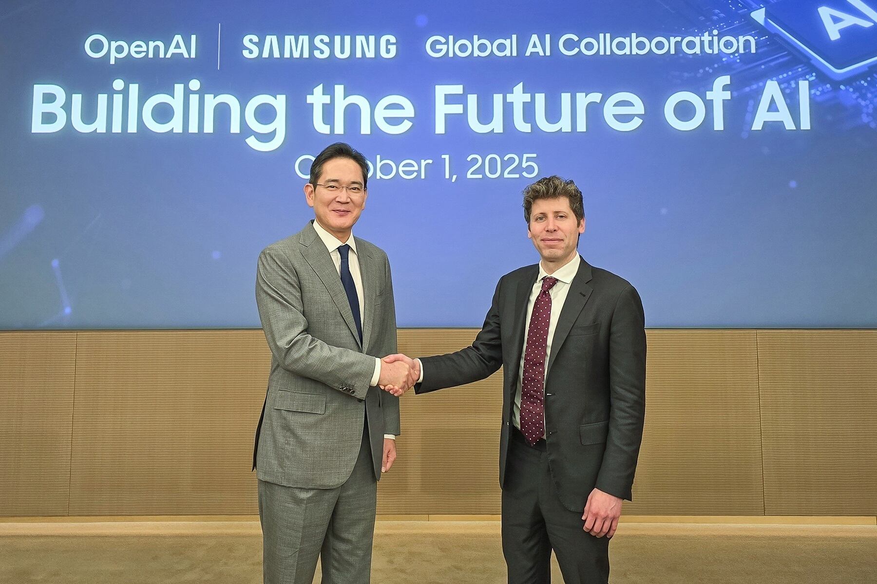 Firma de la alianza estratégica entre Samsung y OpenAI en la infraestructura global de IA. (Foto: Samsung)