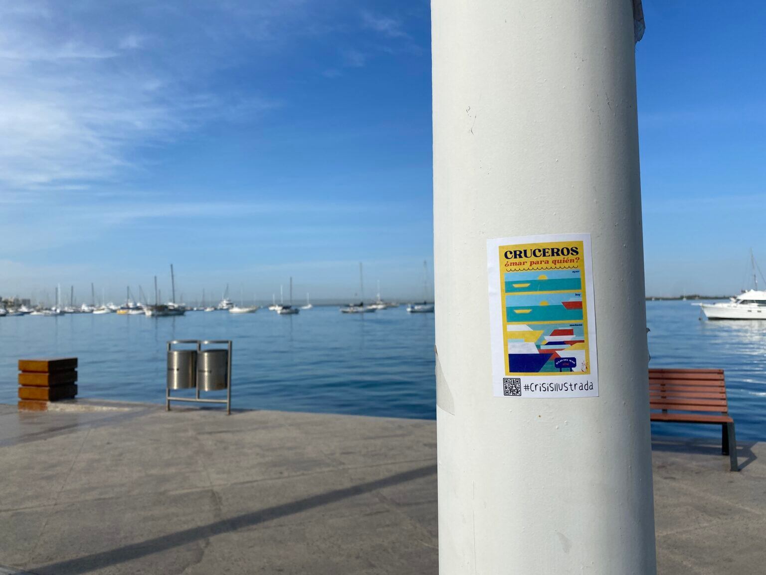 “Crisis ilustrada” fue una campaña en la que artistas locales se expresaron contra los megacruceros. Foto: Cortesía BCSicletos